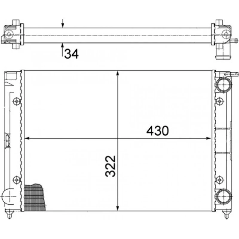 MAHLE CR 343 000S Motor Køler, 191121253C-D-K-L-M