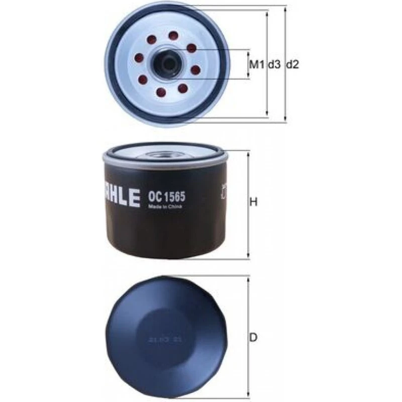 MAHLE OC 1565 Oliefilter for Ford, KIA, Nissan