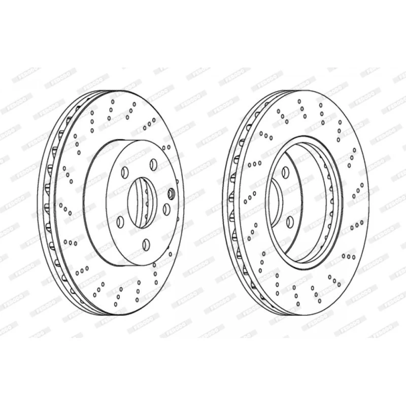 FERODO DDF1693C Bremseskive, 295 mm, for og bagaksel, perforeret, PREMIER
