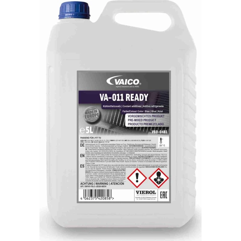 VAICO Frostbeskyttelse V60-0481, Blå, 5 L