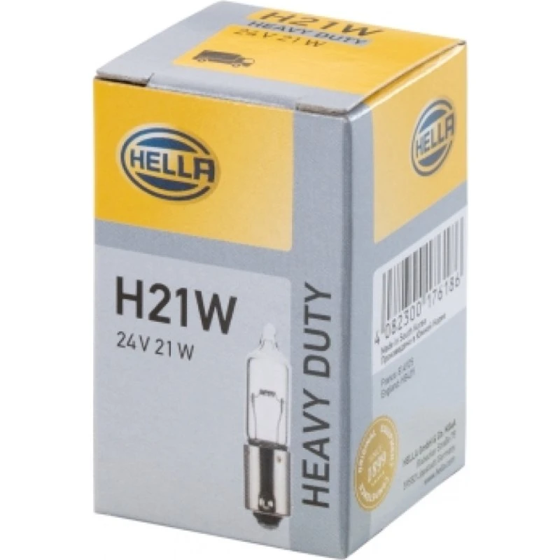 HELLA Pære H21W 24V 21W BAY9s, gennemsigtig, ECE-godkendt