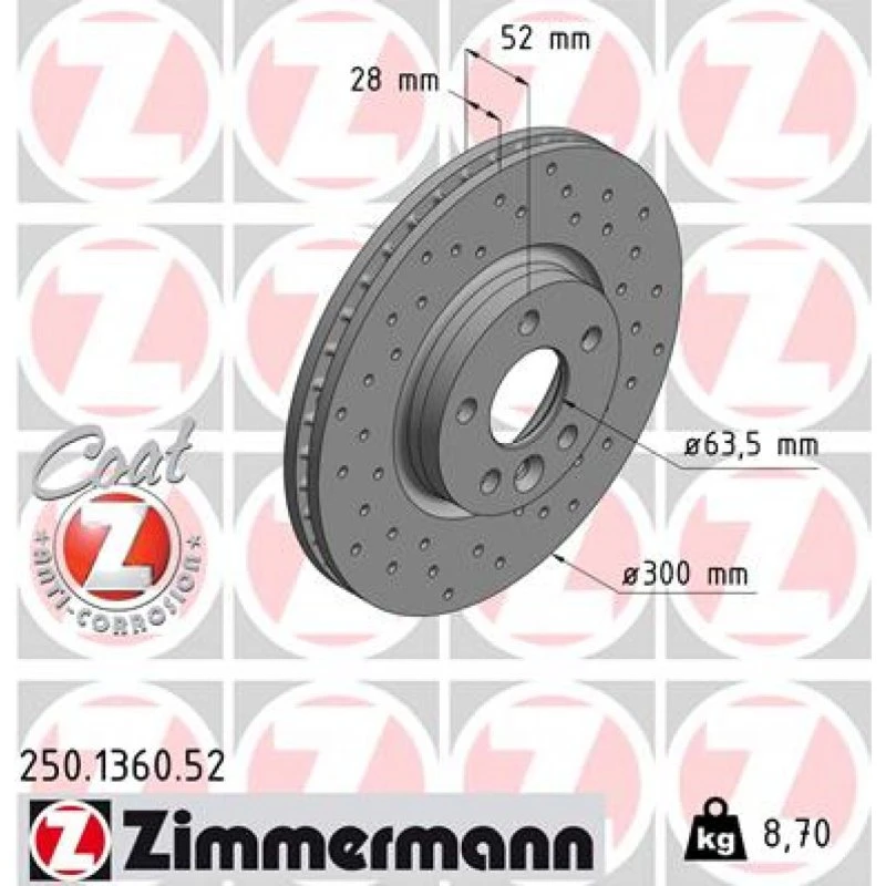 Zimmermann Bremseskive 250.1360.52