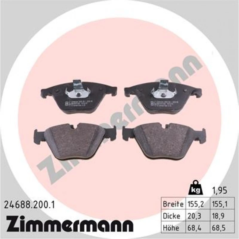 ZIMMERMANN Bremseklodser 24688.200.1 for BMW 5, 6