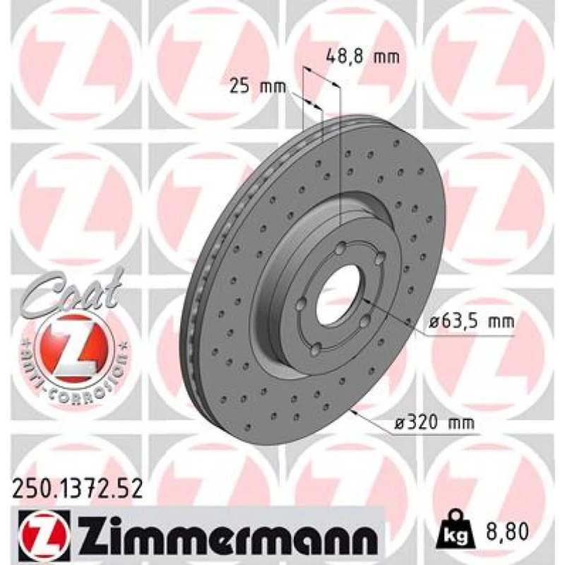 ZIMMERMANN Bremseskive 250.1372.52