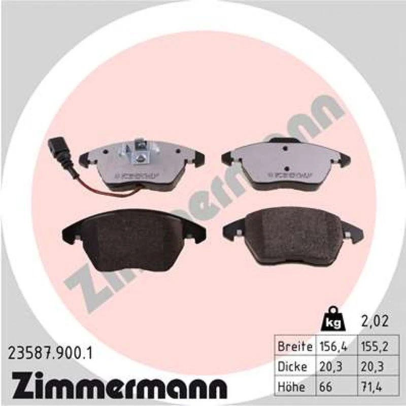 ZIMMERMANN Bremseklodser 23587.900.1 for VW, Audi, Skoda