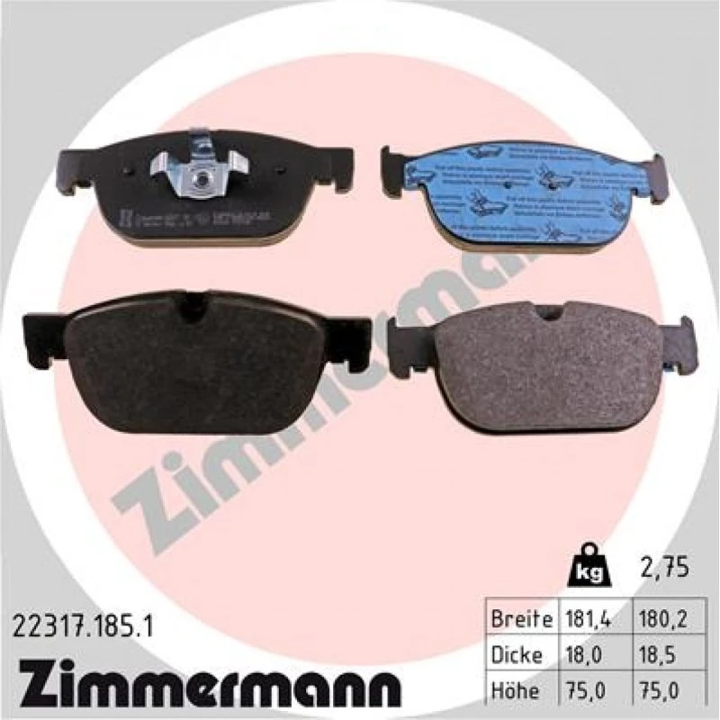 ZIMMERMANN Bremseklodser 22317.185.1 til Volvo C40, S60, V60, XC40, XC60, XC90