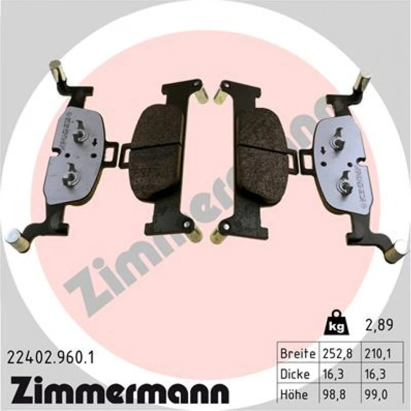 ZIMMERMANN Bremseklodser 22402.960.1