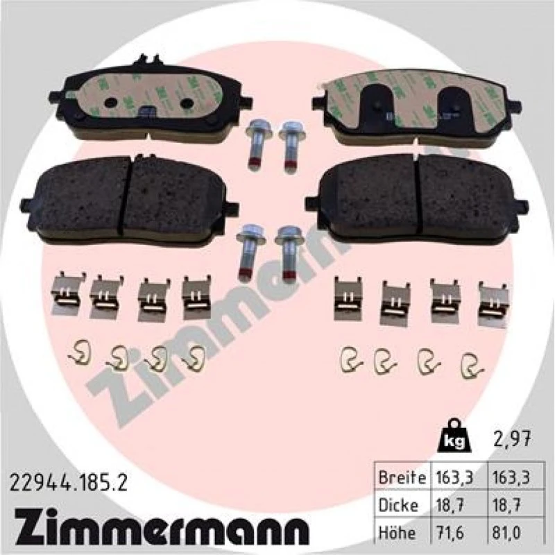 ZIMMERMANN Bremseklodser 22944.185.2 for Mercedes-Benz med AMG-sportpakke