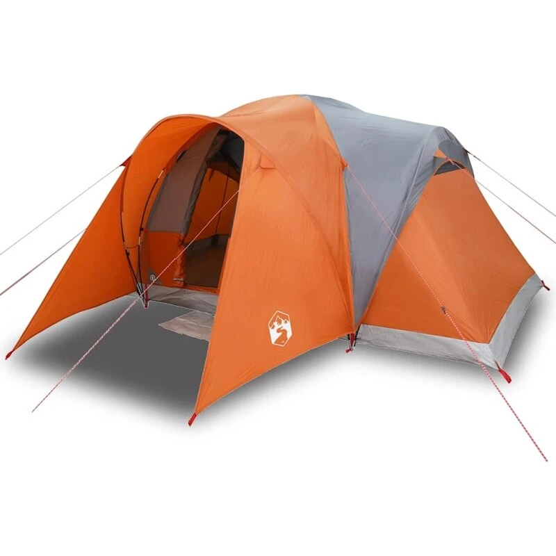 vidaXL 6-personers familietelt vandtæt grå/orange