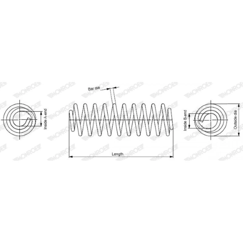 MONROE SE4119 Spiralfjeder, 5002VX/5002XF, 368 mm, foraksel
