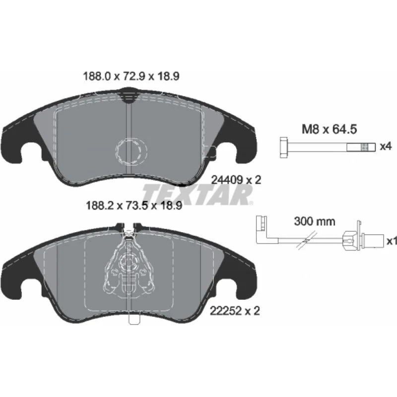 TEXTAR Bremseklodser 2440903 til AUDI A6 C7, A7, Q5