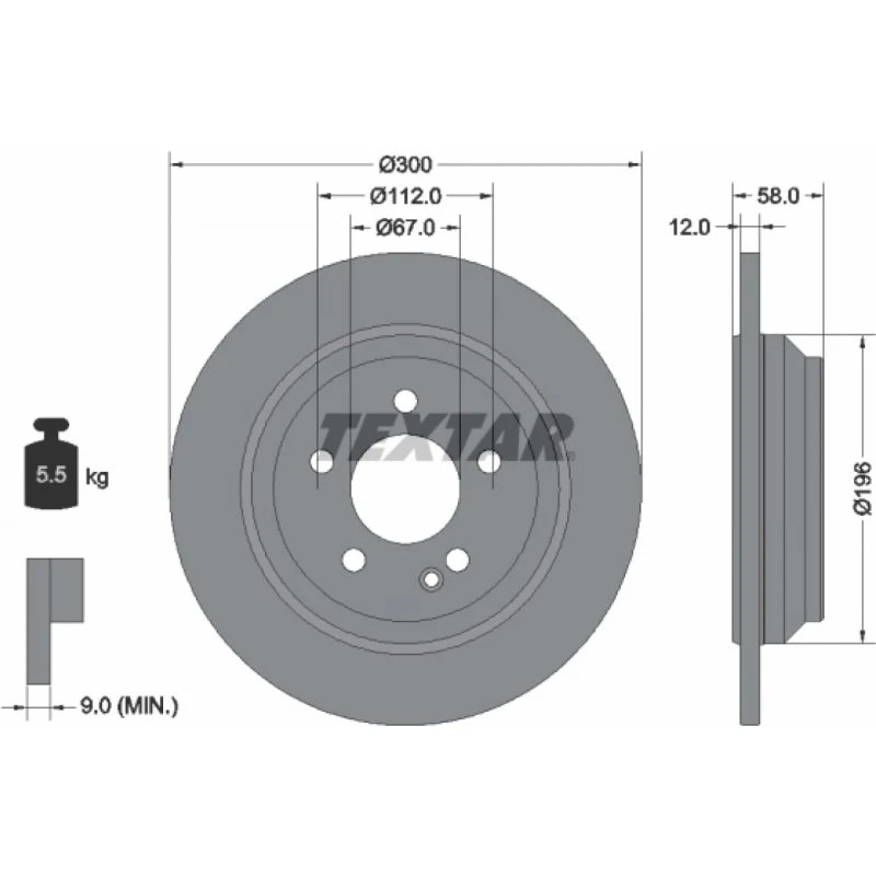 TEXTAR Bremseskive 92272703 for Mercedes-Benz (300 mm)