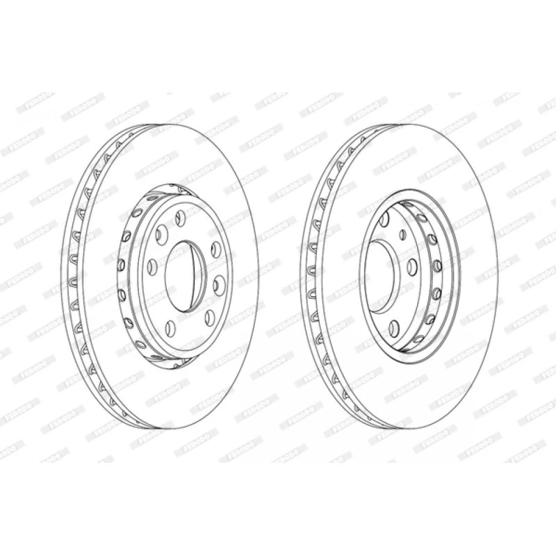 FERODO DDF1726C Ventileret Bremseskive, 296 mm, for Renault