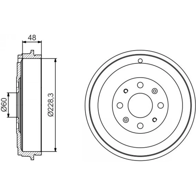 BOSCH Bremsetromle 0 986 477 208 til OPEL, FIAT, VAUXHALL