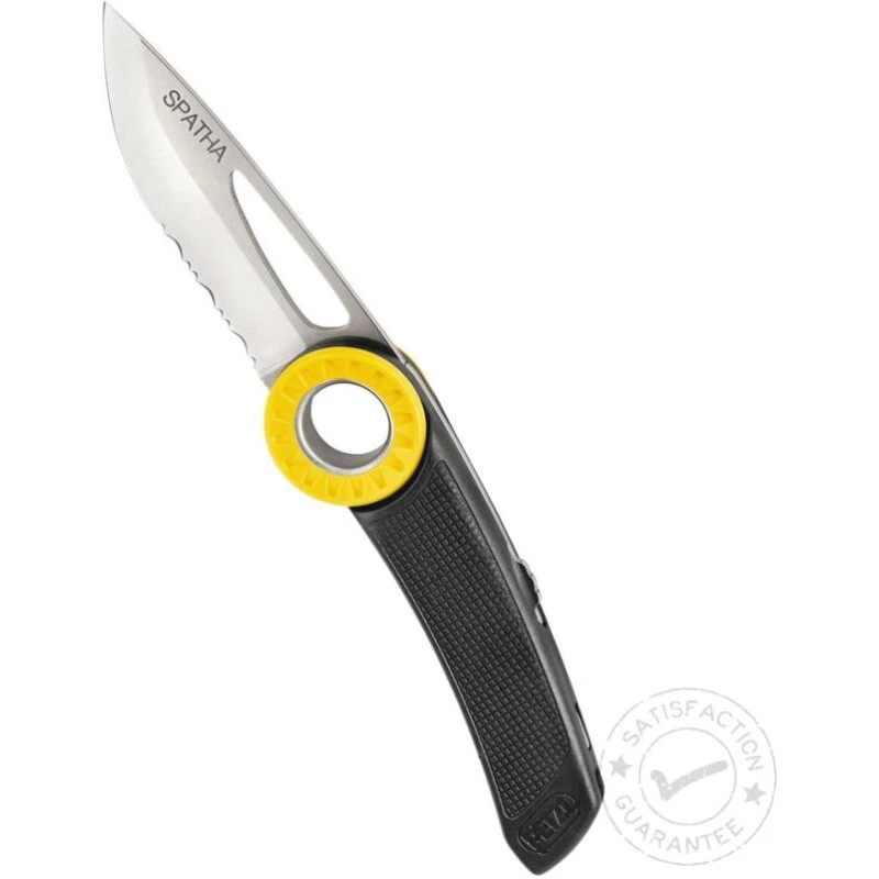 Petzl Spatha foldkniv med karabinhul, glat/serr. klinge