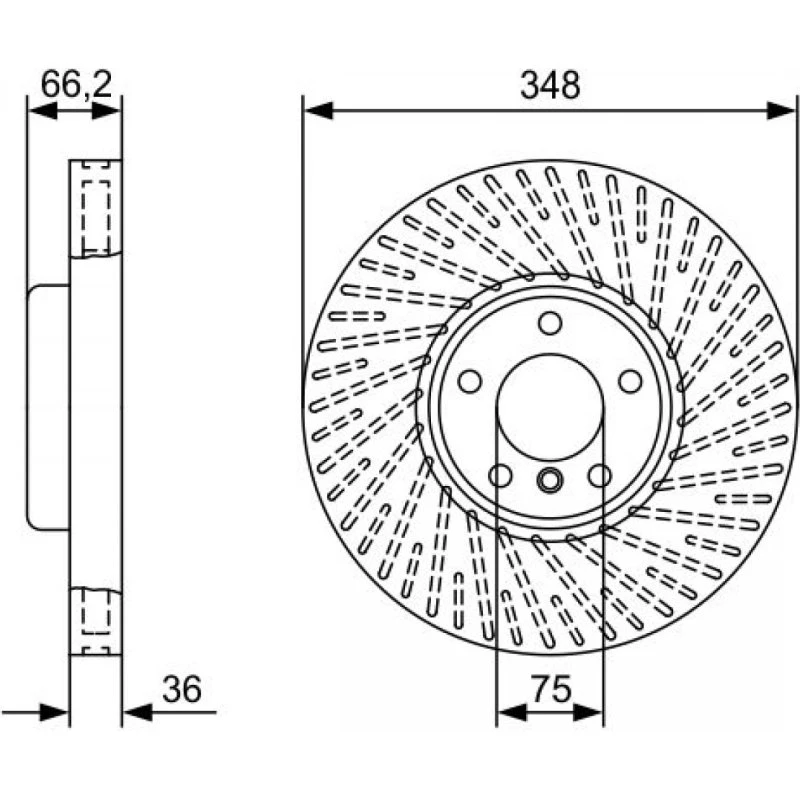BOSCH Bremseskive 0 986 479 W20, ventileret, til BMW (348 mm)