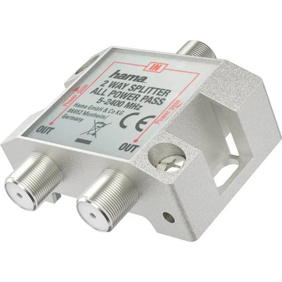 Hama SAT Splitter 2-vejs, fuldt afskærmet, sølv