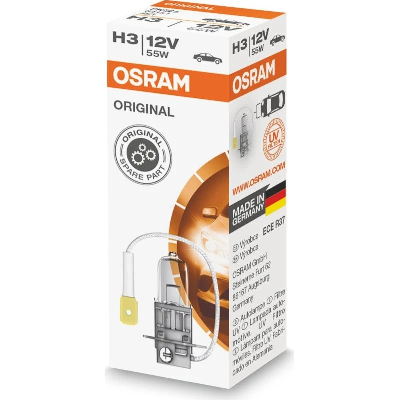 OSRAM H3 55W 12V PK22s Fjernlys, Original LINE