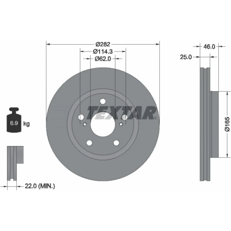 TEXTAR Bremseskive 92341103 for Toyota & Suzuki