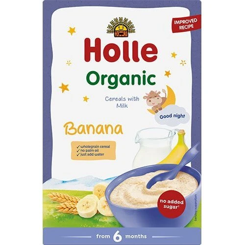 Holle Økologisk fuldkornsgrød med mælk og banan 250 g