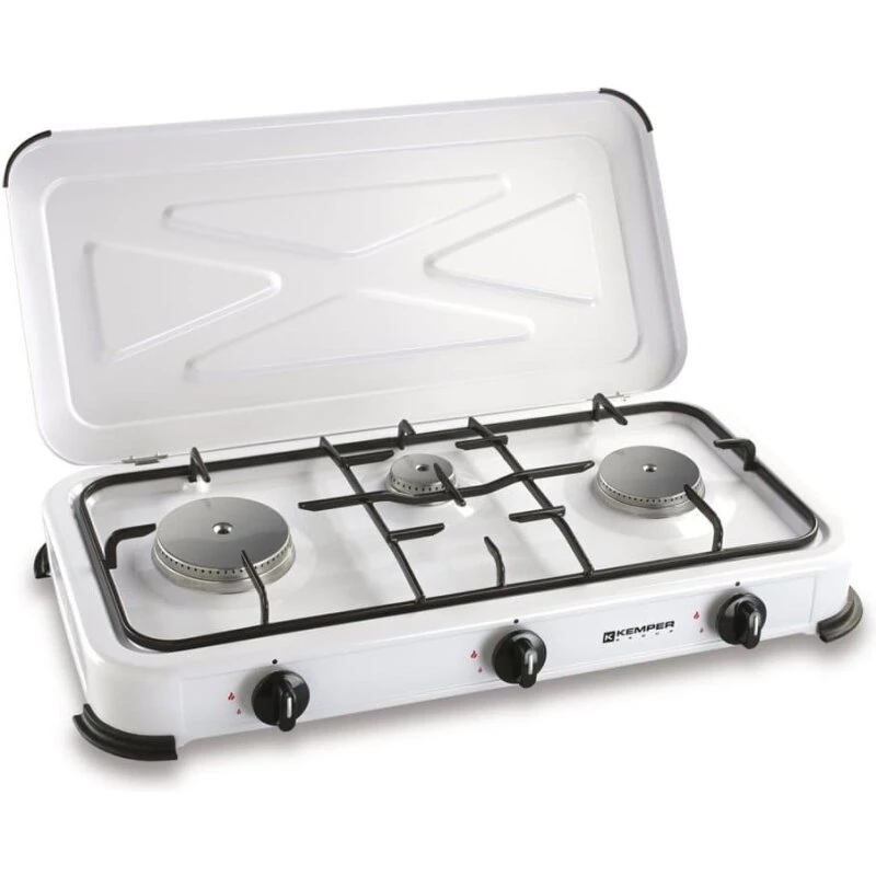 Kemper gaskomfur til camping, hvid (1.100 W)