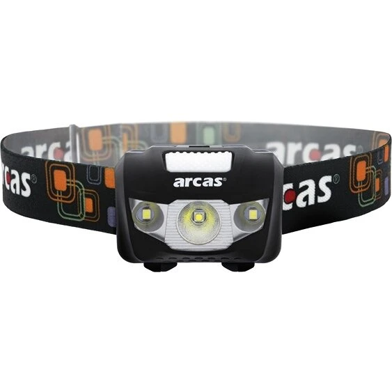 Arcas 5W LED-pandelampe, 7 funktioner, sort, inkl. 3×AAA