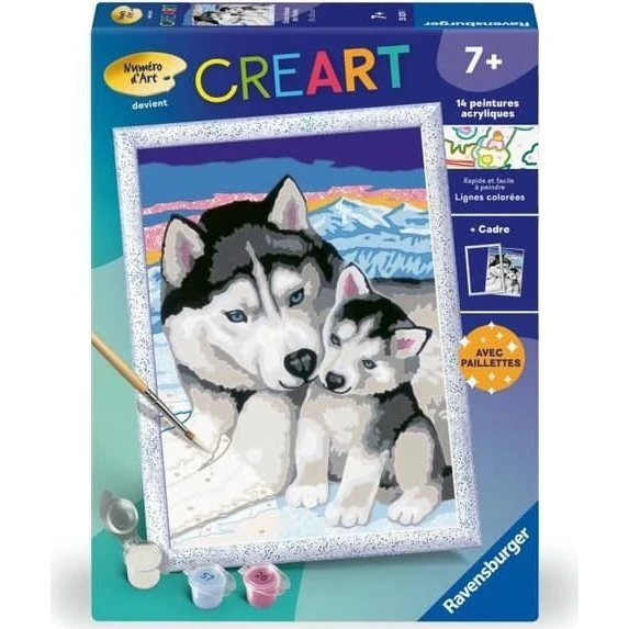 Ravensburger CreArt Kids 18x24 cm Sweet Husky Kisses, Mål efter nummer, fra 7 år