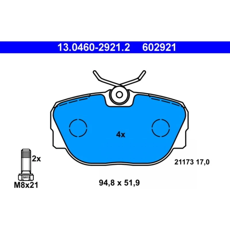 ATE Bremseklodser 13.0460-2921.2 for BMW 3-serie, Z1 Roadster