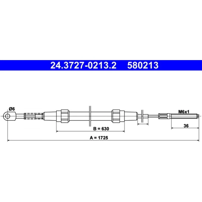 ATE Håndbremsekabel 24.3727-0213.2 til BMW 3-serie