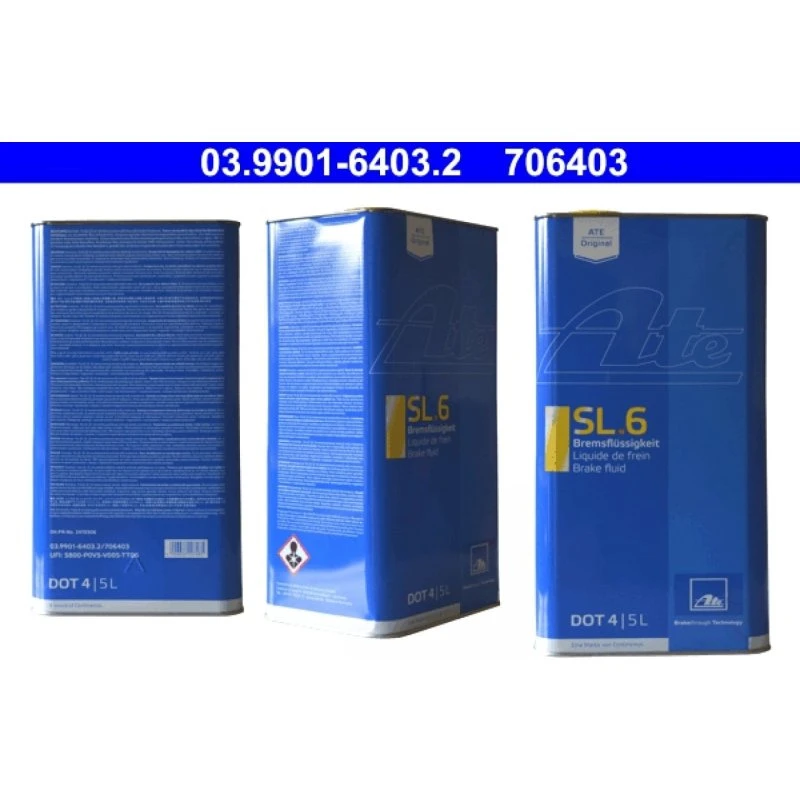 ATE Bremsevæske 03.9901-6403.2, 5 liter, DOT 4