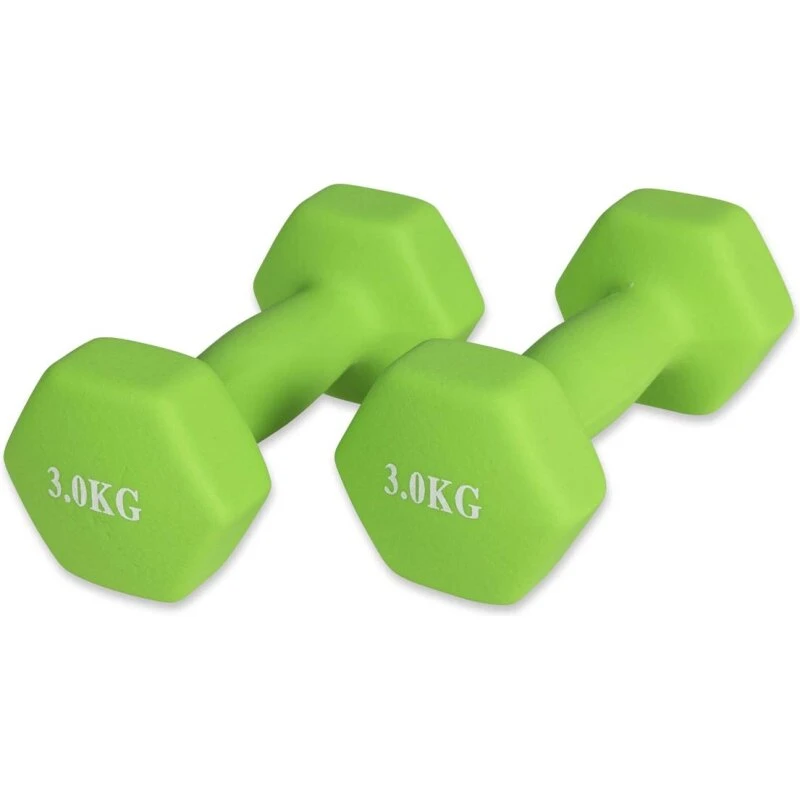 ASG Neopren Håndvægte 2 x 3 kg – Frisk grøn