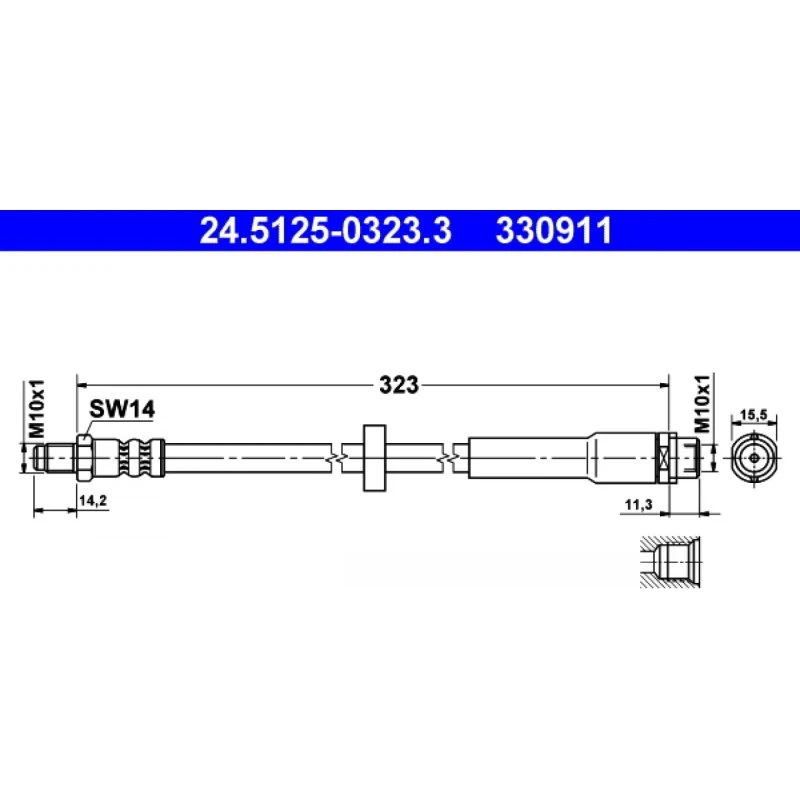 ATE Bremseslange 24.5125-0323.3 til AUDI A6 C6 Allroad