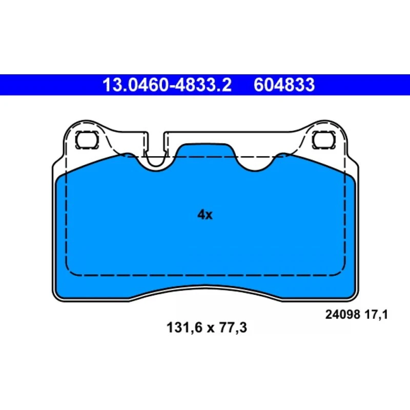 ATE Bremseklodser 13.0460-4833.2 til VW, Audi, Seat, CUPRA, Skoda
