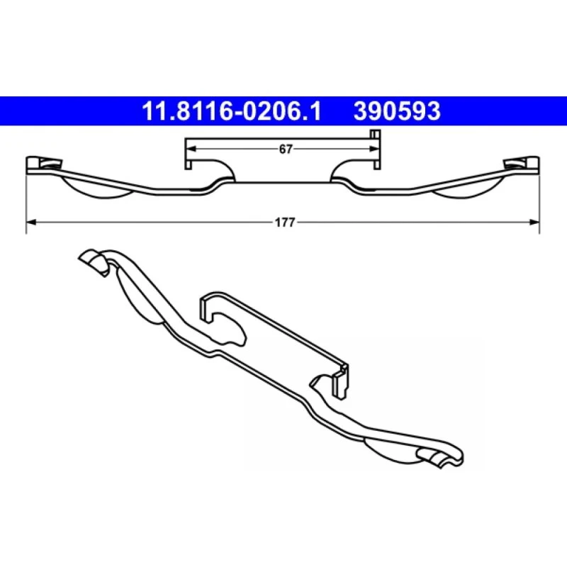 ATE Fjeder, bremsekaliber 11.8116-0206.1 for BMW, FORD, VOLVO