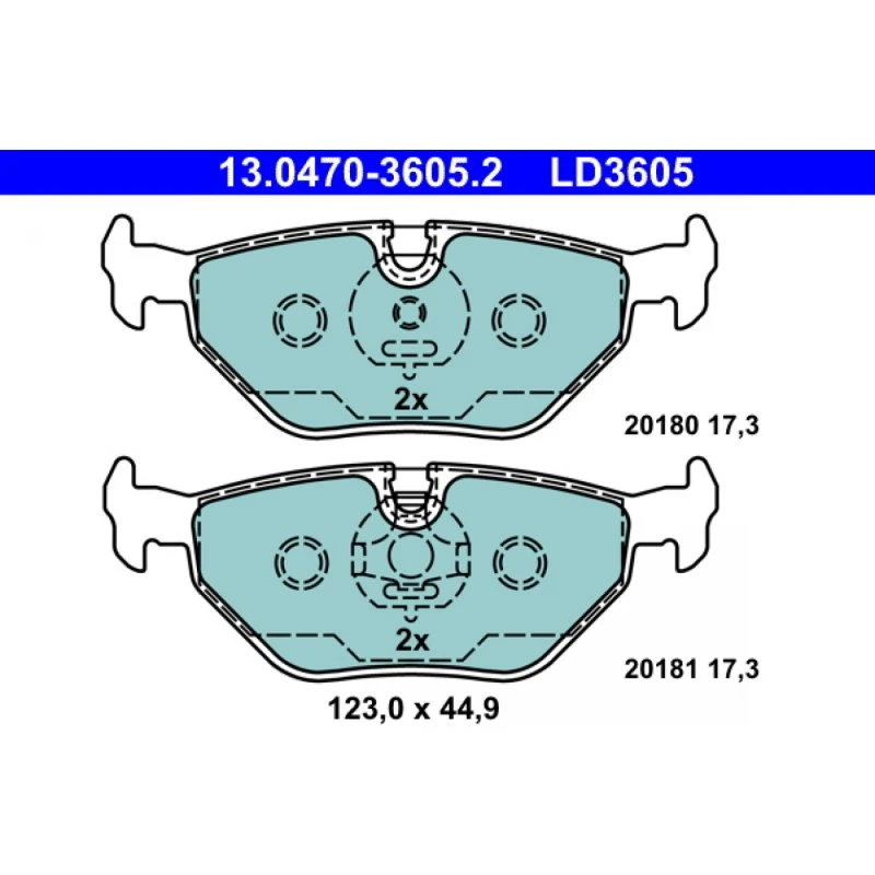 ATE Bremseklodser 13.0470-3605.2 Ceramic til BMW, SAAB, MG