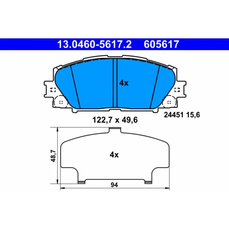ATE Bremseklodser 13.0460-5617.2 for Lexus CT & Toyota Prius