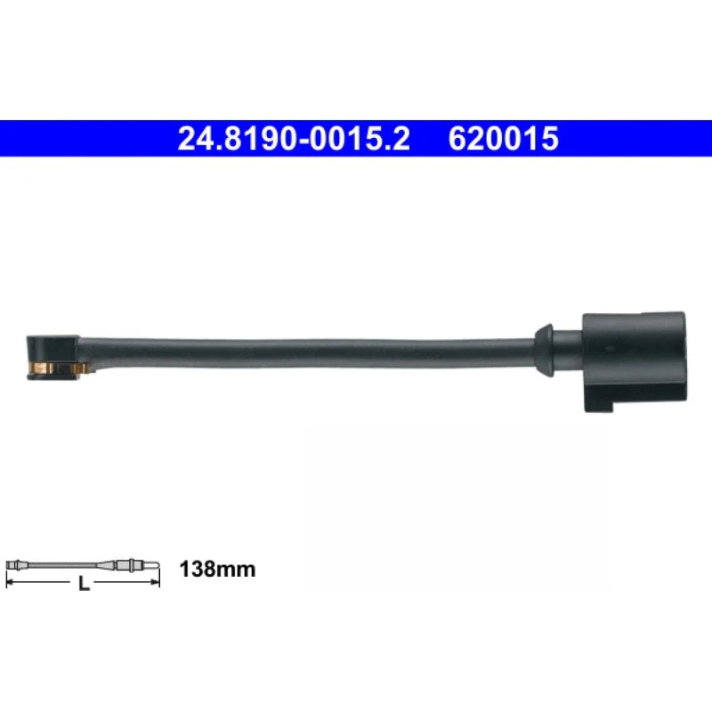 ATE Slidindikator 24.8190-0015.2, bremsebelægning, sølv/rød, 138 mm