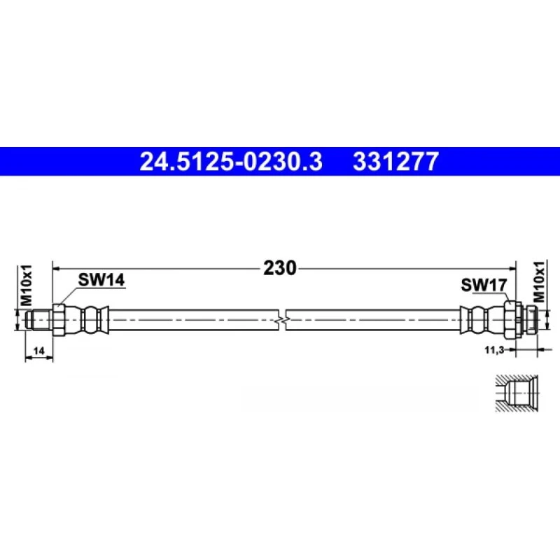 ATE Bremseslange 24.5125-0230.3 for BMW bagaksel