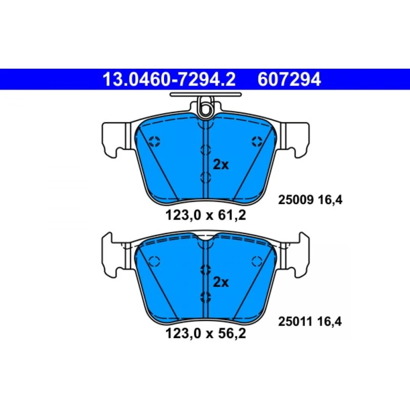 ATE Bremseklodser 13.0460-7294.2 til VW, Audi, Skoda, Seat, Cupra