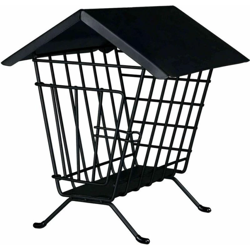 Trixie Foderautomat til hø, sort metal, 20 × 23 × 20 cm
