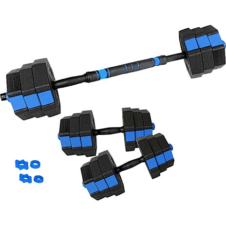 ASG 15 kg vægtsæt med 6-kantede skiver - sort/blå