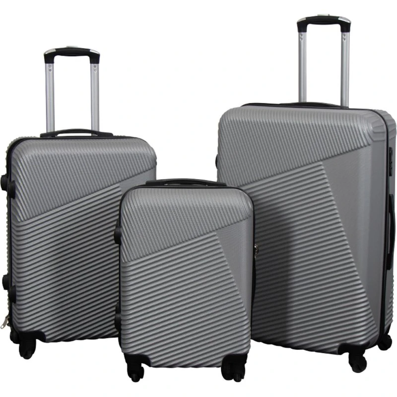 Silver Lines 3-stk. Hardcase Kuffertsæt – Letvægt, 360° Hjul, 2 Rum