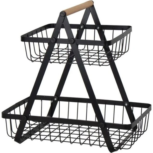 Brødkurv Sort Træhank 31x20x31 cm – Trendy Opbevaring til Hjemmet