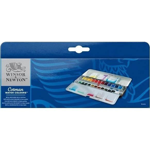Winsor & Newton Cotman Akvarellskitseboks 24 Farver