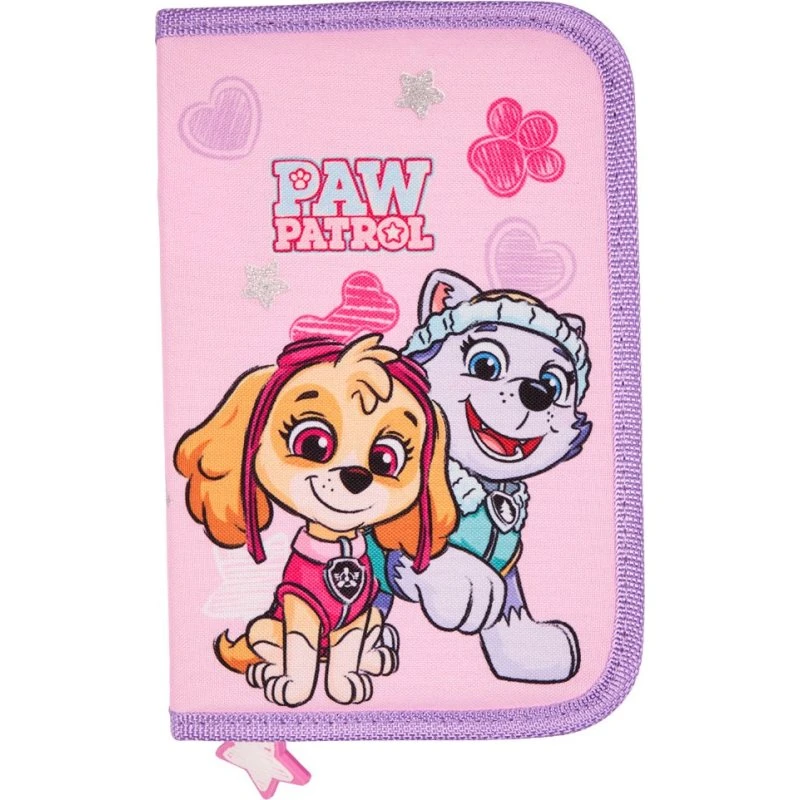 Paw Patrol Penalhus med indhold, lyserød, 20 x 12,8 x 3 cm