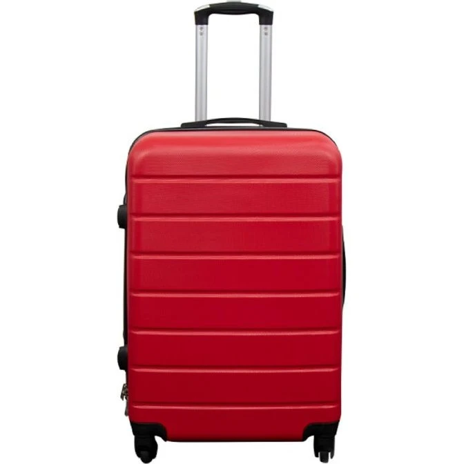 Rød Hardcase Kuffert Medium, 69 L, med 360° Hjul & Lås