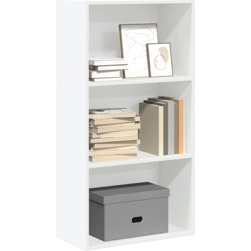 vidaXL Bogreol 60x30x114 cm hvid konstrueret træ
