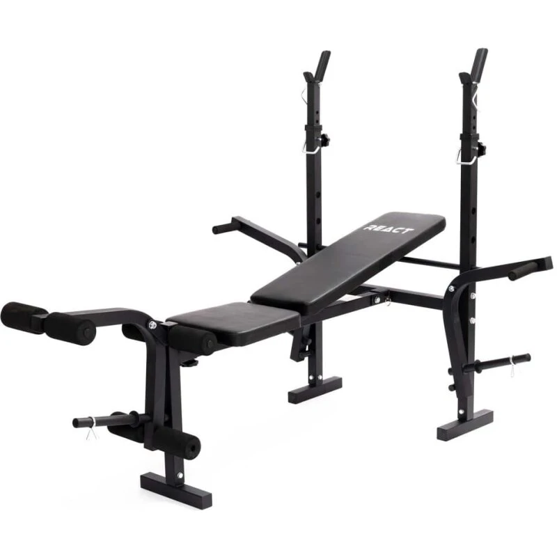 React justerbar multifunktionel vægtbænk med vægtstativer