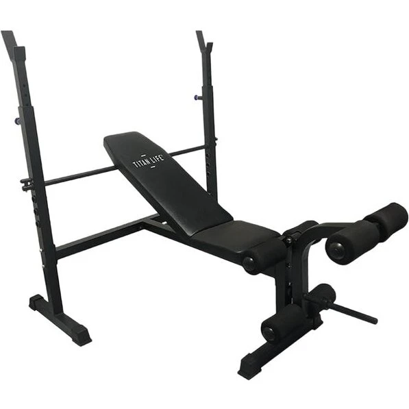 TITAN LIFE Essential Bench II – bænk med 60 kg vægtstangssæt