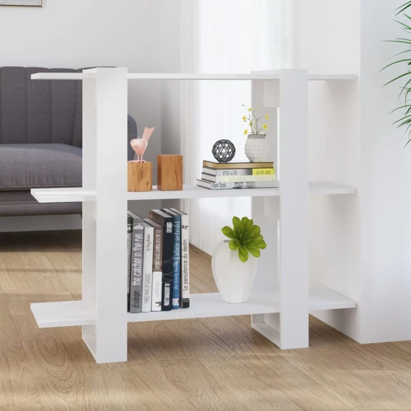 Bogreol 100x30x87 cm i Fyrretræ – Hvid